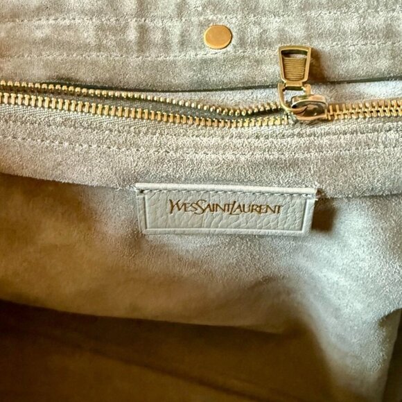 Yves Saint Laurent Muse Two Hand Bag Tote Bag Gray Beige - Picture 10 of 12